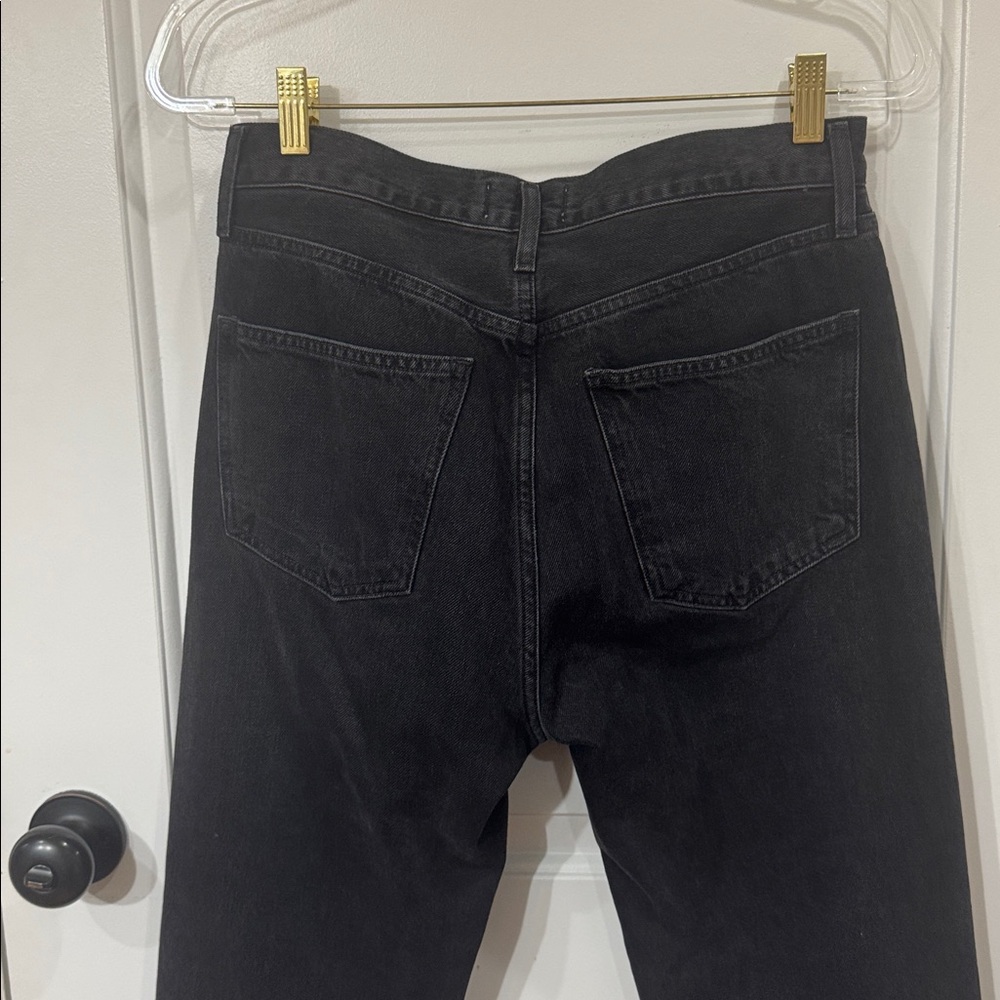 AGOLDE HIGH RISE STRAIGHT BUTTON FLY BLACK WASH JEAN 27 - Picture 8 of 8